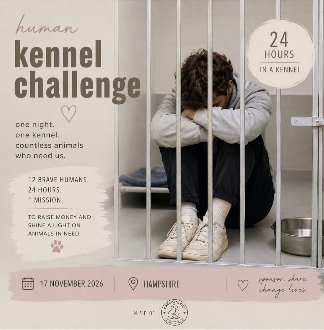 Human Kennel Challenge event flyer: 17 November 2026, somewhere in Hampshire