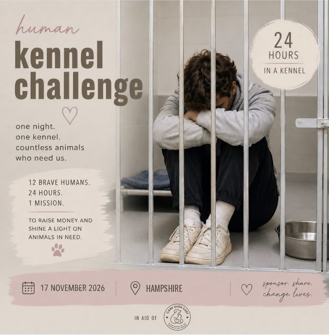 Human Kennel Challenge event flyer: 17 November 2026, somewhere in Hampshire